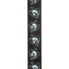 D'Addario Alchemy Leather Guitar Strap, Skulls in Spades