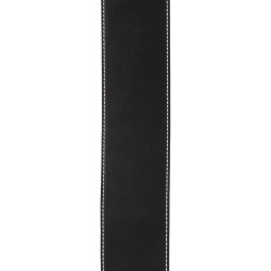 Stonewashed Leather Guitar Strap with Contrast Stitch, Black