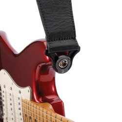 D'Addario Comfort Leather Auto Lock Guitar Strap, Black