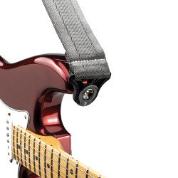 D'Addario Auto Lock Guitar Strap, Metal Grey