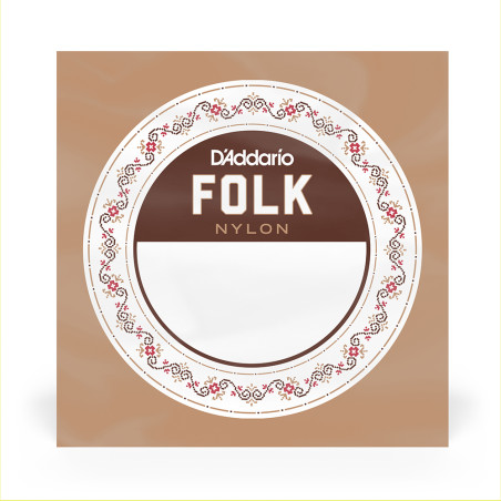 D'Addario BEC040 Folk Nylon Guitar Single String, Clear Nylon, Ball End, .040