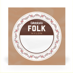 D'Addario BEC032 Folk Nylon Guitar Single String, Clear Nylon, Ball End, .032
