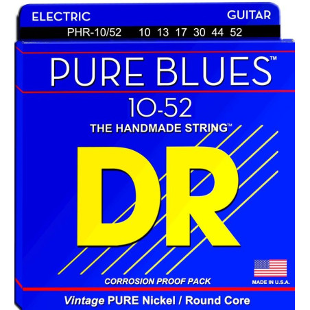 DR Handmade Strings - Pure Blues Electric Guitar Strings - Heavy (10-52)