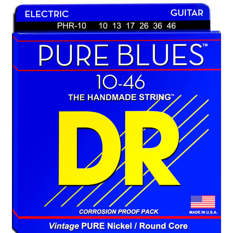 DR Handmade Strings - Pure Blues Electric Guitar Strings - Medium (10-46)