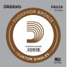 D'Addario PB028 Phosphor Bronze Wound Acoustic Guitar Single String, .028