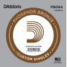 D'Addario PB064 Phosphor Bronze Wound Acoustic Guitar Single String, .064