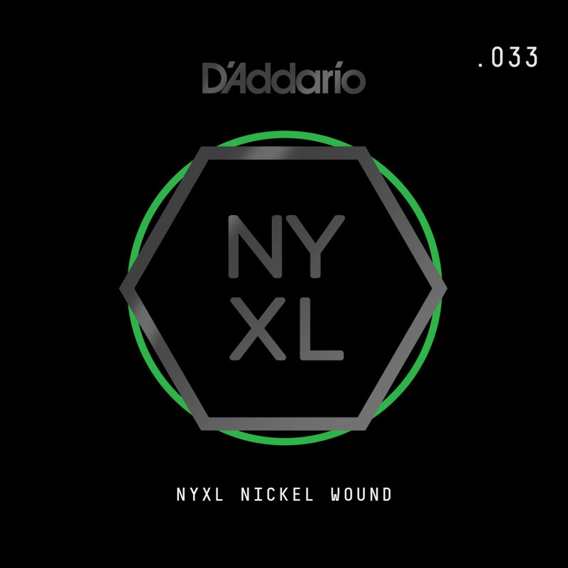 D'Addario NYXL Nickel Wound Electric Guitar Single String, .033