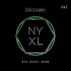 D'Addario NYXL Nickel Wound Electric Guitar Single String, .042