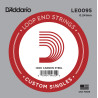 D'Addario LE0095 Plain Steel Loop End Single String, .0095