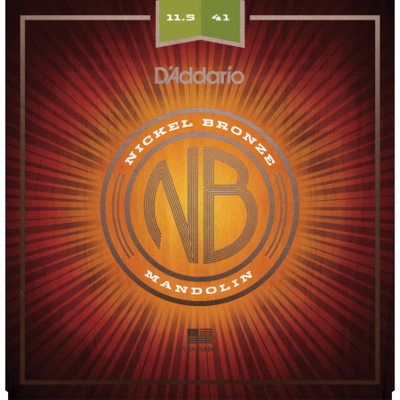 D'Addario NBM11541 Nickel Bronze Mandolin Strings, Light, 11.5-41