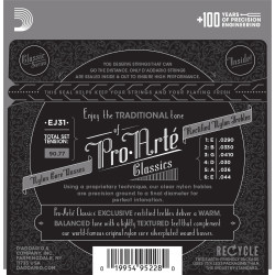 D'Addario EJ31 Classics Rectified Classical Guitar Strings, Hard Tension