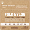 D'Addario EJ34 Folk Nylon Guitar Strings, Ball End, 80/20 Bronze/Black Nylon Trebles