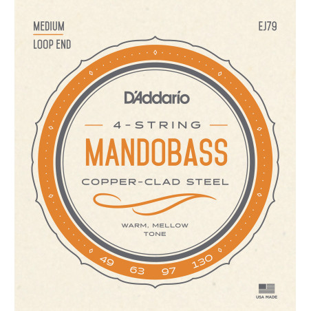 D'Addario J79 Copper Mandobass Strings, 49-130