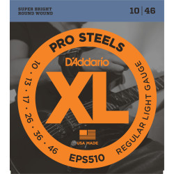 D'Addario EPS510 ProSteels Electric Guitar Strings, Regular Light, 10-46