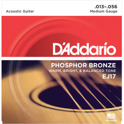 D'Addario - EJ17 Phosphor Bronze Acoustic Guitar Strings, Medium - 13-56