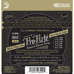 D'Addario EJ25B Pro-Arte Black Nylon Composite Flamenco Guitar Strings