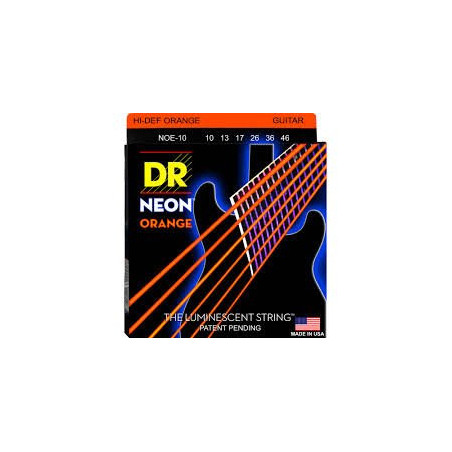 DR Handmade Strings - Neon Orange Coated Electric Guitar, Med