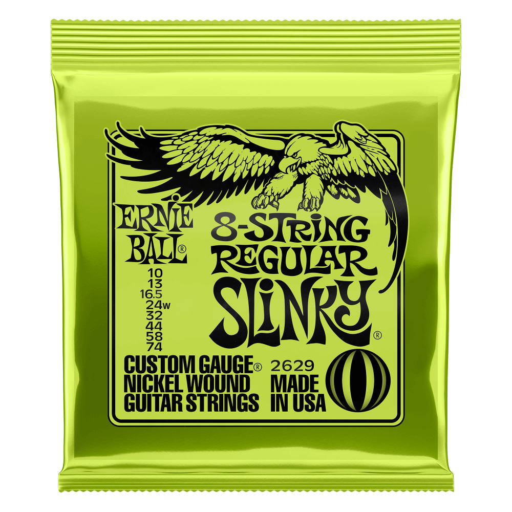 Cordes de guitare électrique Regular Slinky 8 cordes à enroulement en nickel - Jauge 10-74