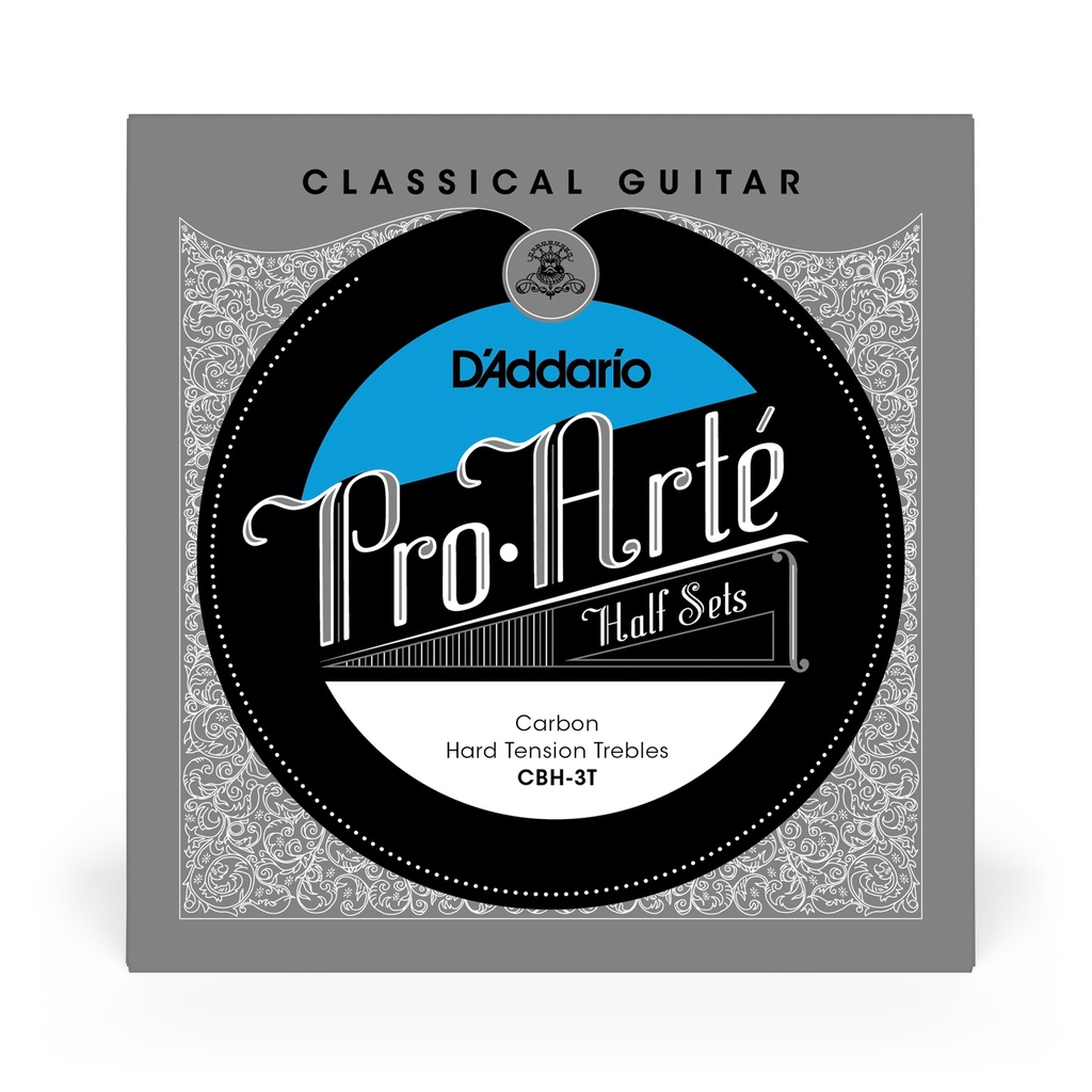 D'Addario CBH-3T Pro-Arte Hybrid Carbon Jeu de 3 cordes aigues pour guitare classique - tension forte