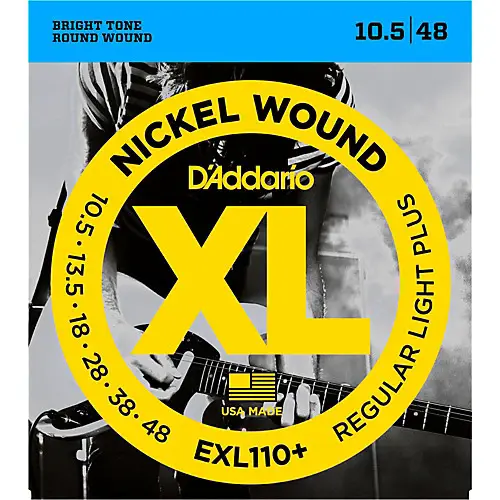 D'Addario Cordes en nickel pour guitare électrique D'Addario EXL110+, Regular Light Plus, 10.5-48