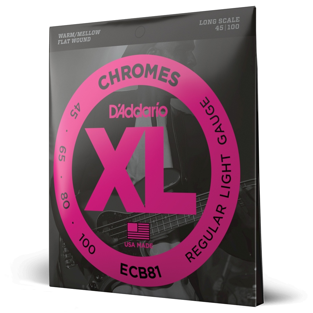 D'Addario Cordes pour basse D'Addario ECB81, Light, 45-100, cordes longues