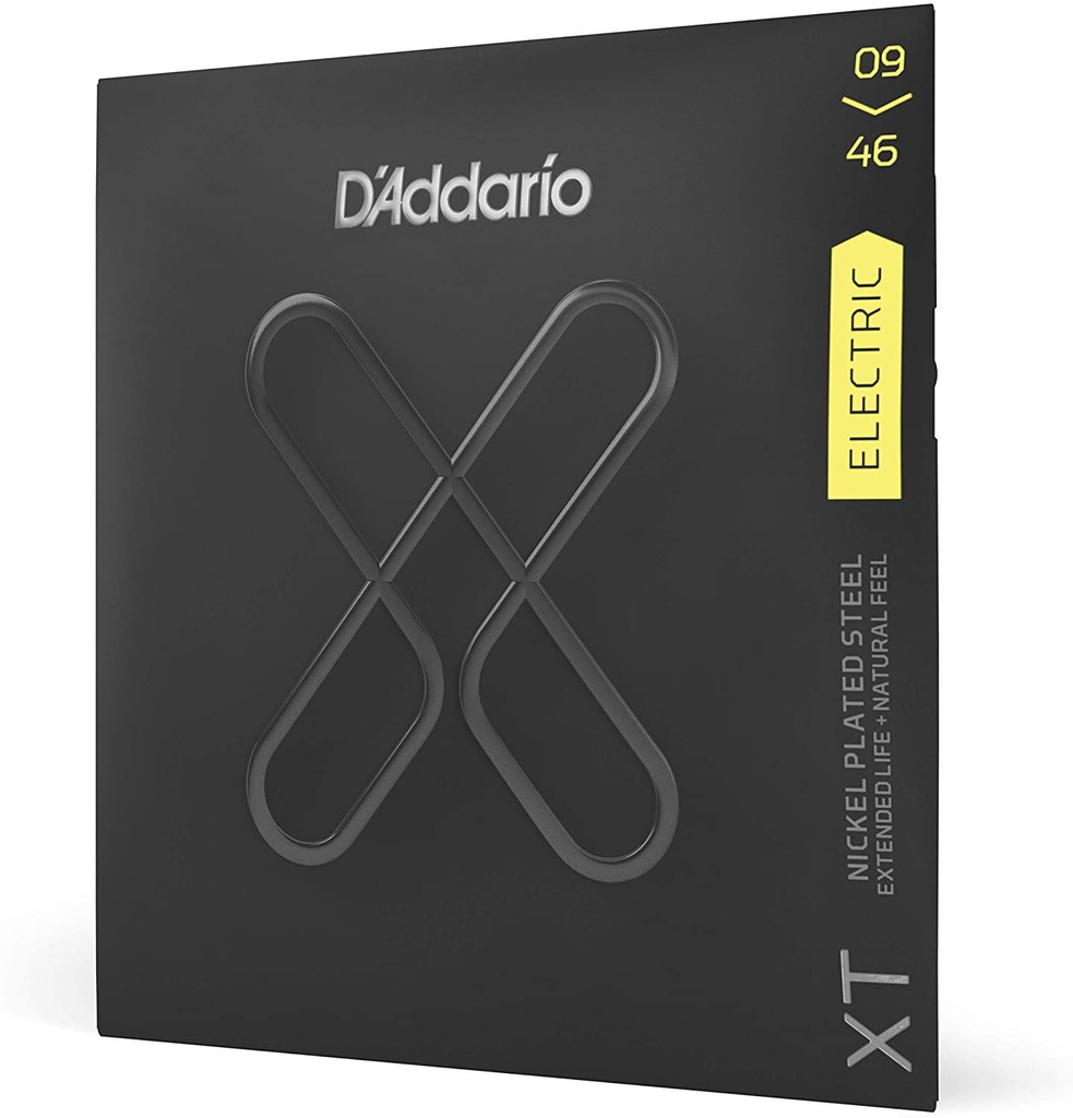 D'Addario XTE0946 XT Electric Nickel Plated Steel Electric Guitar Strings, Super Light Top/Regular Bottom, 09-46