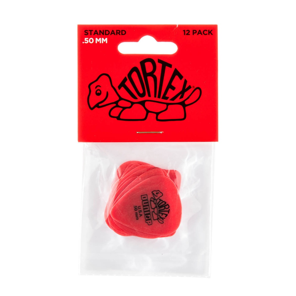 Dunlop 418P-50 Red 0.50mm Tortex® Standard Guitar Pick (12/bag)