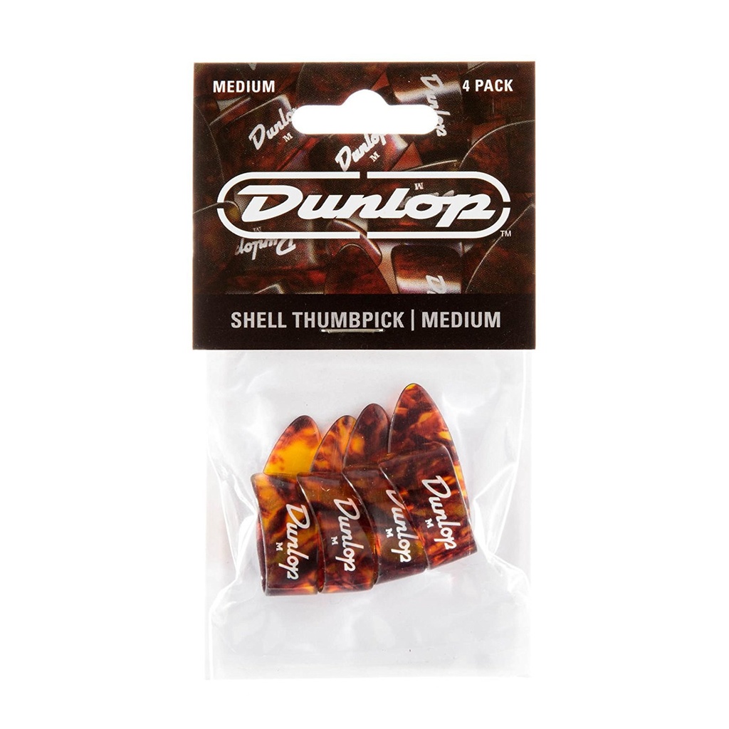Dunlop 9022P Medium Brown Shell Thumb Picks (4 Picks)