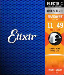 Elixir 12102 Medium Electric Nickel Plated Steel With Nanoweb Coating