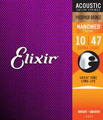 Elixir 16002 Extra Light Acoustic Phosphor Bronze With Nanoweb Coating