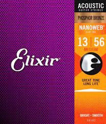 Elixir - Cordes Acoustique Medium 13-56 Phosphore Bronze - Nanoweb