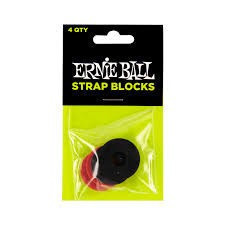 Ernie Ball - Bloqueurs de sangles - Paquet de 4 - Noir/Rouge