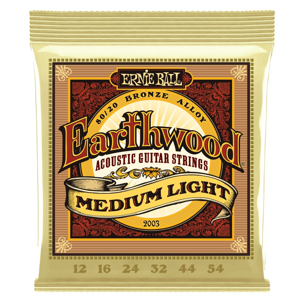 Ernie Ball Cordes accoustique EARTHWOOD MED/LIGHT 80/20 12-54