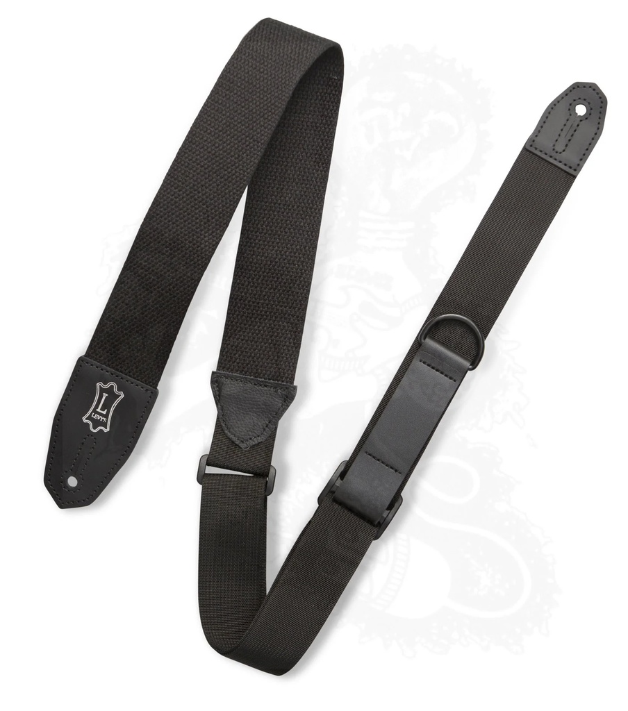 Levy's Sangle de guitare Right Height™ Coton Noir