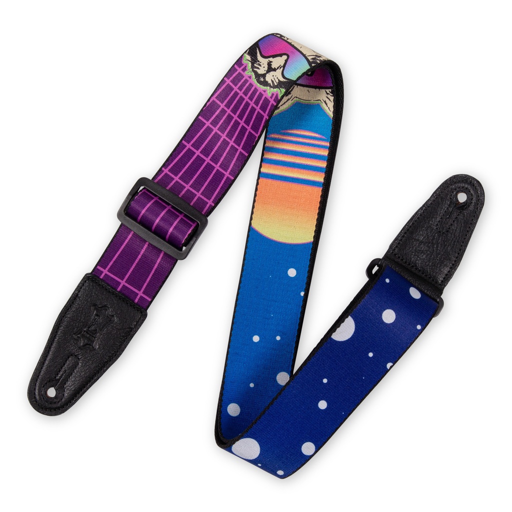 Levy's Sangle de guitare en Polyester Cyber Cat
