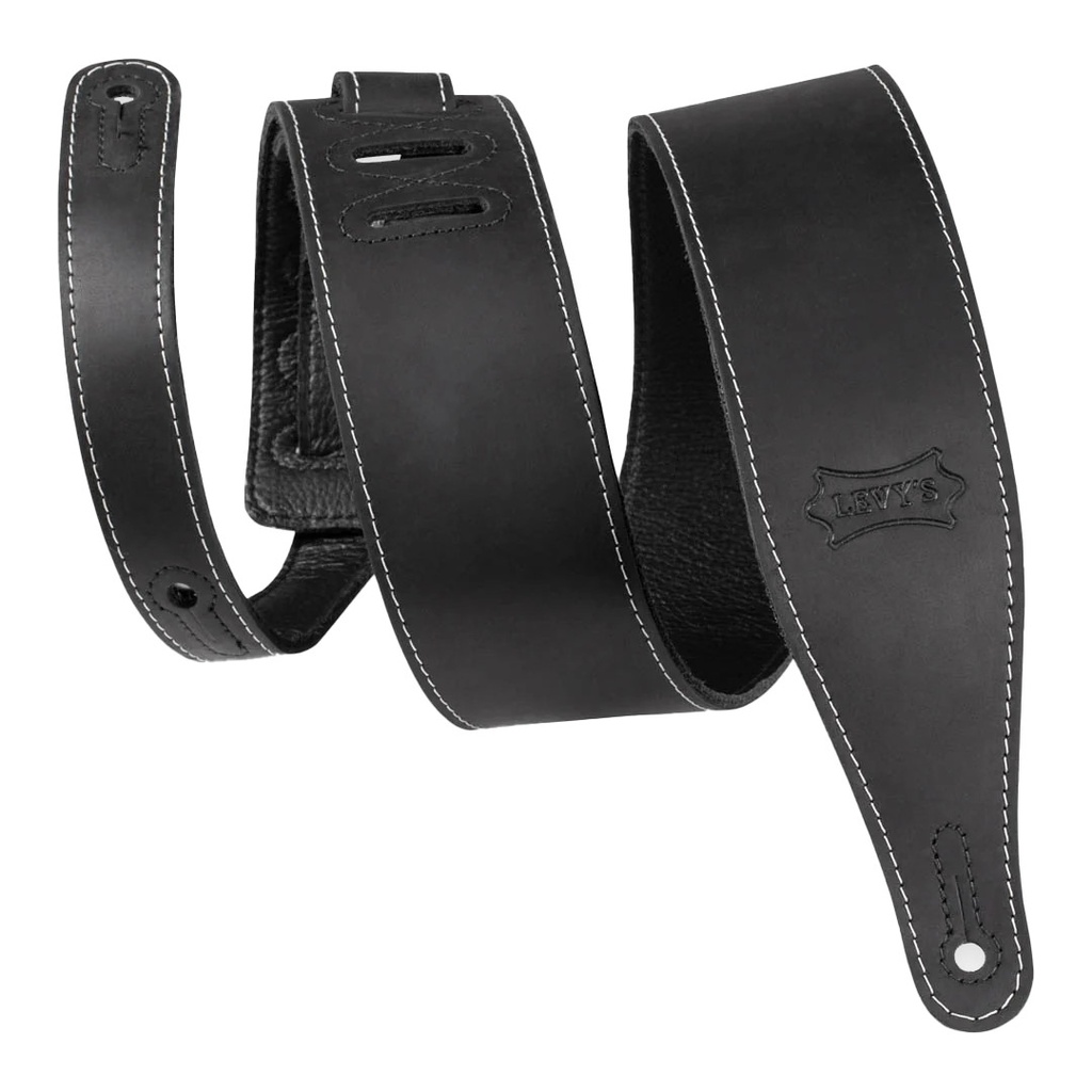 Levy's Courroie de guitare en cuir brun foncé 2.5''