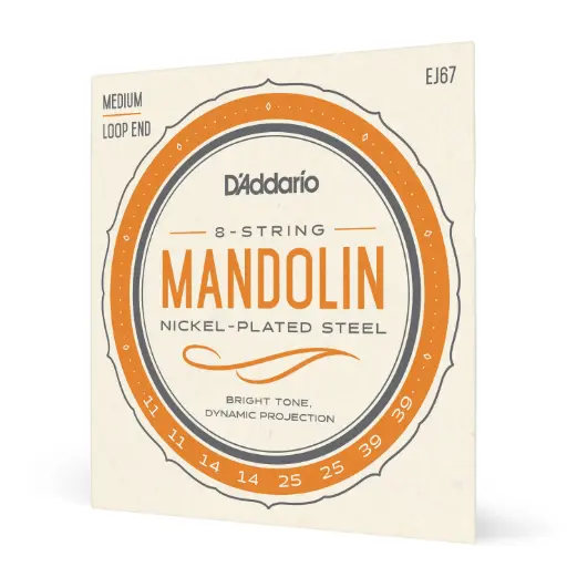 [EJ67] D'Addario CDD EJ67 Jeu de Cordes pour Mandoline Plaqué Nickel - Light