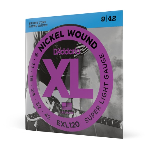 [EXL120] D'Addario EXL120 Nickel Wound Electric Guitar Strings, Super-Light, 09-42