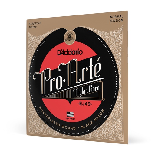 [EJ49] D'Addario EJ49 Pro-Arte Black Nylon Classical Guitar Strings, Normal Tension