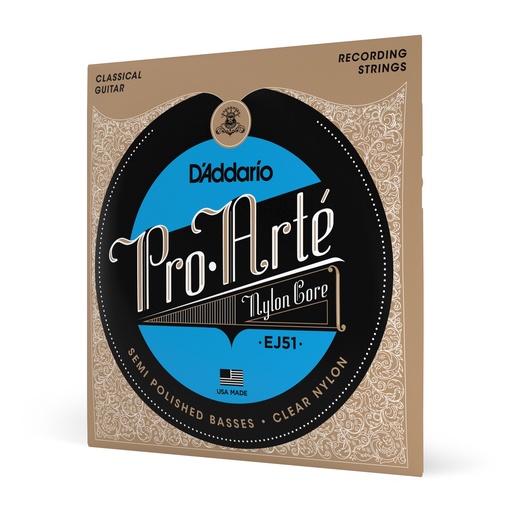 [EJ51] D'Addario Cordes pour guitare classique D'Addario Pro-Arte EJ51, basses polies, Hard