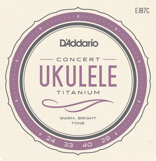 [EJ87C] D'Addario EJ87C Titanium Ukulele Strings, Concert