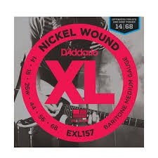 [EXL157] D'Addario EXL157 Nickel Wound Electric Guitar Strings, Baritone Medium, 14-68