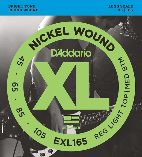 [EXL165] D'Addario EXL165 - Cordes Basse Nickel - Custom Light 45-105