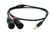 [HIN-1K-2XM-6] Digiflex – 6 Foot Pro Splitter Cable -Mini TRS to 2 x XLRM