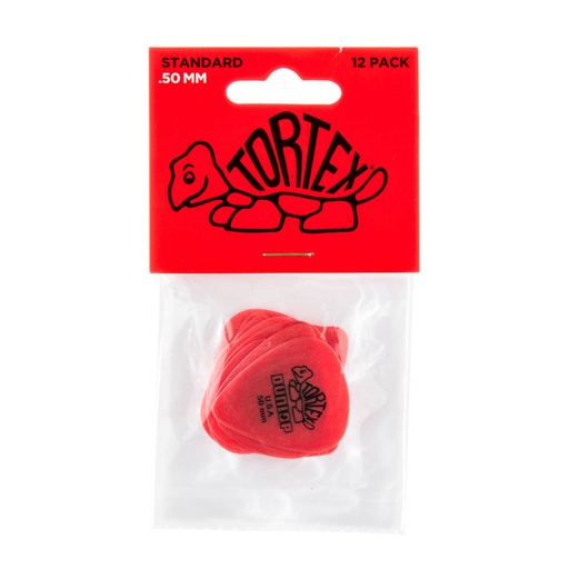 [418P-50] Dunlop 418P-50 Red 0.50mm Tortex® Standard Guitar Pick (12/bag)