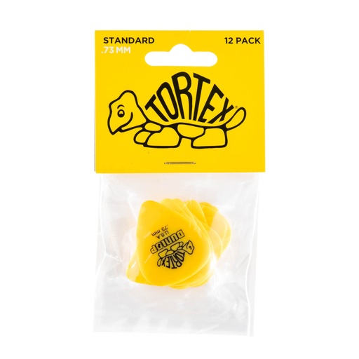 [418P-73] Dunlop 418P-73 Yellow 0.73mm Tortex® Standard Guitar Pick (12/bag)