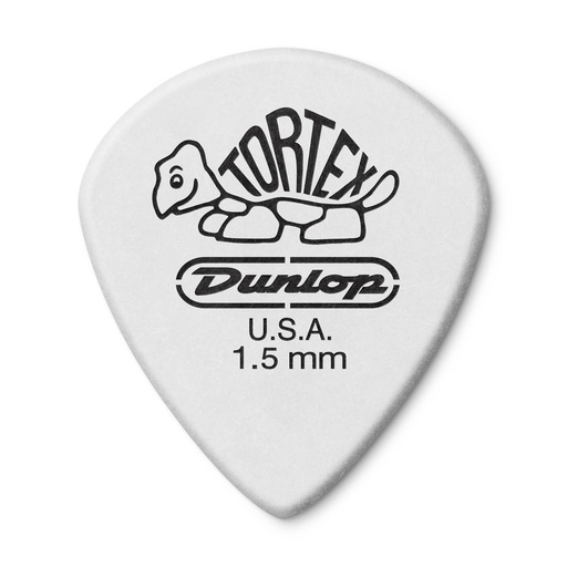 [498P1.50] Dunlop 498P1.50 1.50mm White Tortex® Jazz III Xl Guitar Pick (12/pack)