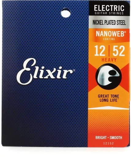[12152] Elixir - Acier Plaqué par Nickel Électrique Lourd avec le Revêtement de Nanoweb - 12-52
