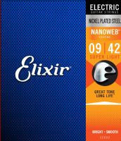 [12002] Elixir 12002 Super Light  Electric Nickel Plated Steel With Nanoweb Coating