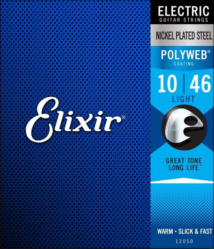 [12050] Elixir 12050 Light Electric Nickel Plated Steel With Polyweb Coating